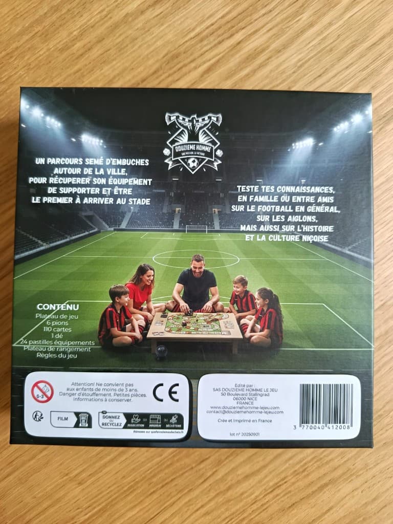Dos de la boite du jeu Douzieme Homme